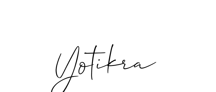 Design your own signature with our free online signature maker. With this signature software, you can create a handwritten (Allison_Script) signature for name Yotikra. Yotikra signature style 2 images and pictures png