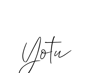 How to make Yotu signature? Allison_Script is a professional autograph style. Create handwritten signature for Yotu name. Yotu signature style 2 images and pictures png