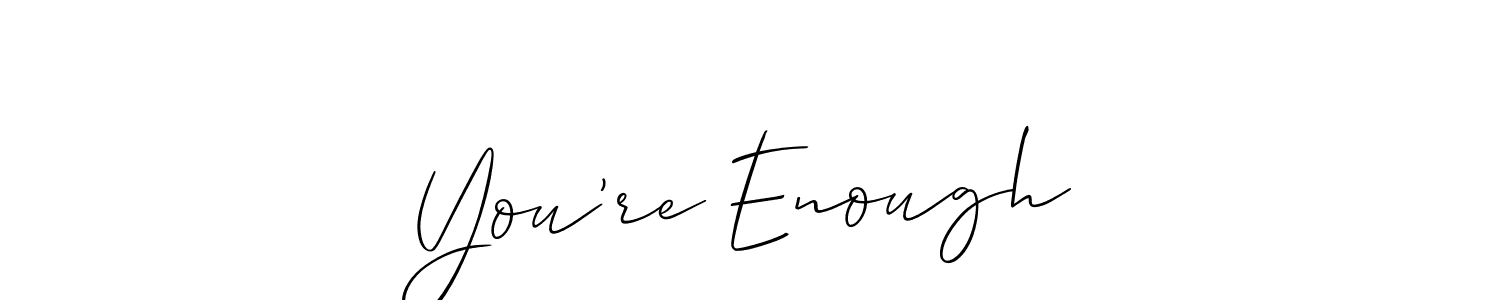 How to Draw You’re Enough signature style? Allison_Script is a latest design signature styles for name You’re Enough. You’re Enough signature style 2 images and pictures png