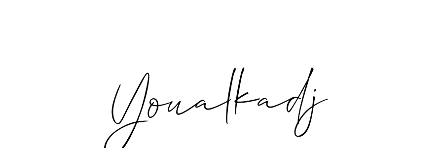 How to make Youalkadj name signature. Use Allison_Script style for creating short signs online. This is the latest handwritten sign. Youalkadj signature style 2 images and pictures png