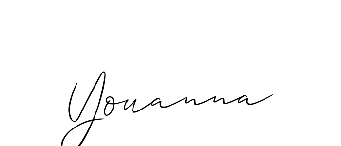 Design your own signature with our free online signature maker. With this signature software, you can create a handwritten (Allison_Script) signature for name Youanna. Youanna signature style 2 images and pictures png