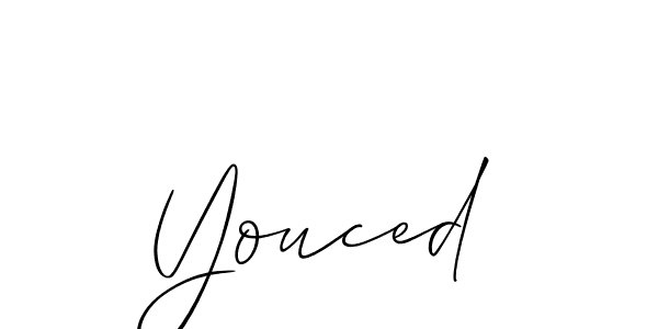 How to make Youced name signature. Use Allison_Script style for creating short signs online. This is the latest handwritten sign. Youced signature style 2 images and pictures png