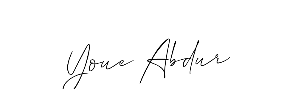 Use a signature maker to create a handwritten signature online. With this signature software, you can design (Allison_Script) your own signature for name Youe Abdur. Youe Abdur signature style 2 images and pictures png