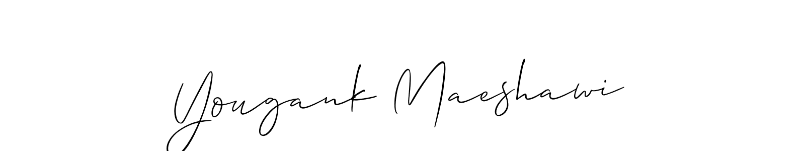 How to make Yougank Maeshawi name signature. Use Allison_Script style for creating short signs online. This is the latest handwritten sign. Yougank Maeshawi signature style 2 images and pictures png