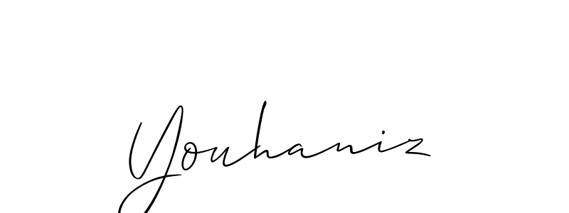 Use a signature maker to create a handwritten signature online. With this signature software, you can design (Allison_Script) your own signature for name Youhaniz. Youhaniz signature style 2 images and pictures png