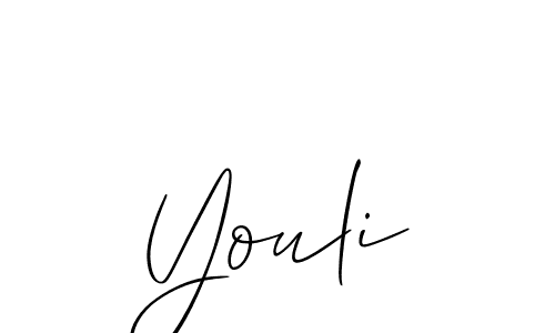 How to make Youli signature? Allison_Script is a professional autograph style. Create handwritten signature for Youli name. Youli signature style 2 images and pictures png