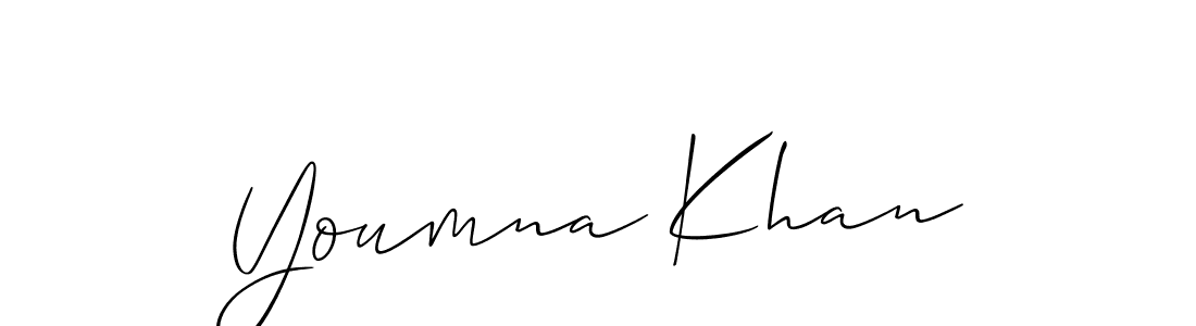 Also we have Youmna Khan name is the best signature style. Create professional handwritten signature collection using Allison_Script autograph style. Youmna Khan signature style 2 images and pictures png