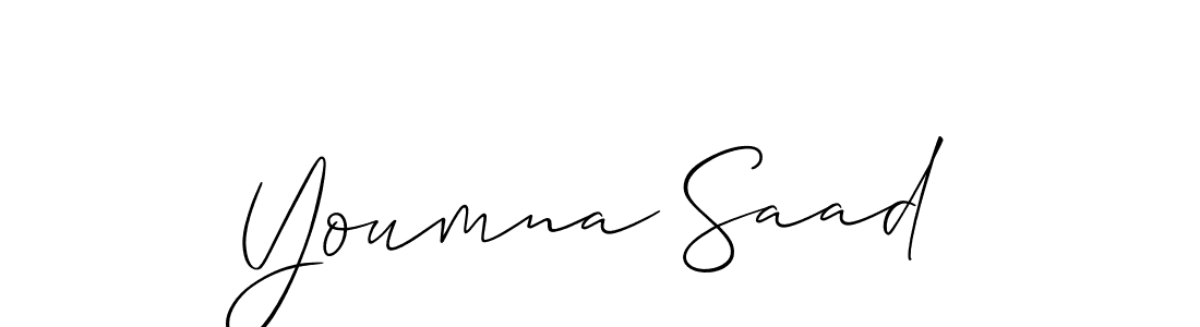 Also we have Youmna Saad name is the best signature style. Create professional handwritten signature collection using Allison_Script autograph style. Youmna Saad signature style 2 images and pictures png