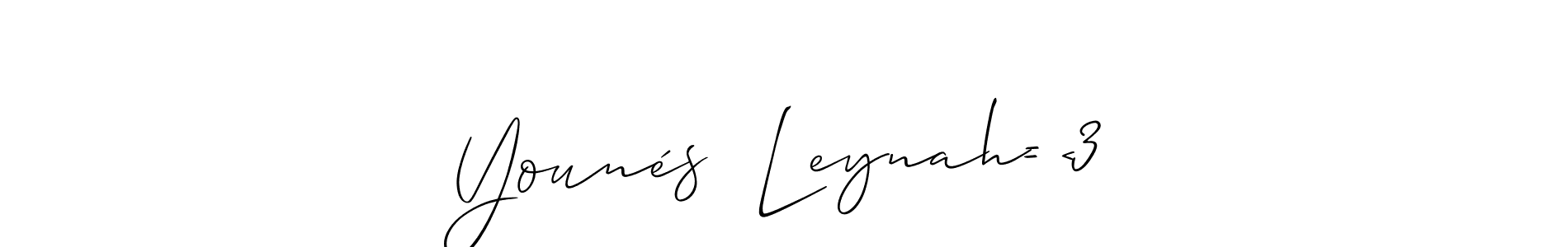 You can use this online signature creator to create a handwritten signature for the name Younés  Leynah= <3. This is the best online autograph maker. Younés  Leynah= <3 signature style 2 images and pictures png