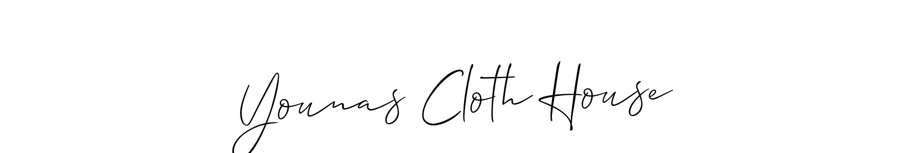 Create a beautiful signature design for name Younas Cloth House. With this signature (Allison_Script) fonts, you can make a handwritten signature for free. Younas Cloth House signature style 2 images and pictures png