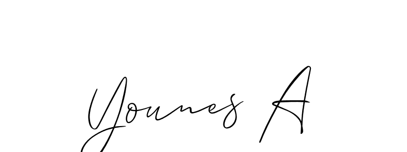 Create a beautiful signature design for name Younes A. With this signature (Allison_Script) fonts, you can make a handwritten signature for free. Younes A signature style 2 images and pictures png