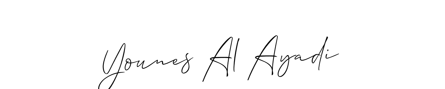 Make a beautiful signature design for name Younes Al Ayadi. With this signature (Allison_Script) style, you can create a handwritten signature for free. Younes Al Ayadi signature style 2 images and pictures png