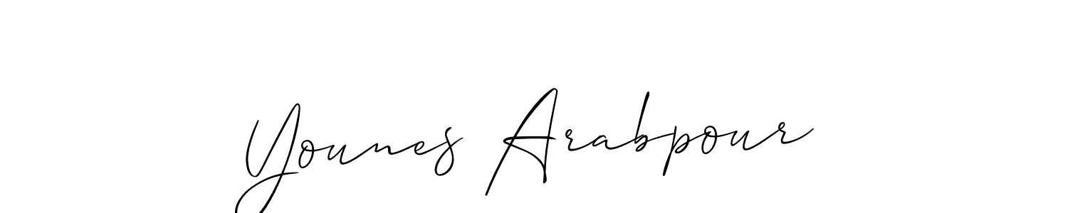 Use a signature maker to create a handwritten signature online. With this signature software, you can design (Allison_Script) your own signature for name Younes Arabpour. Younes Arabpour signature style 2 images and pictures png