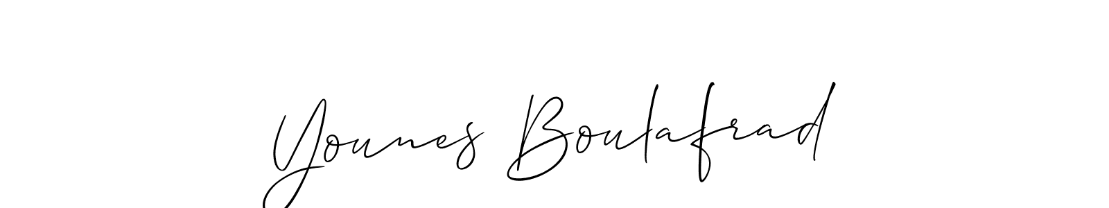 Allison_Script is a professional signature style that is perfect for those who want to add a touch of class to their signature. It is also a great choice for those who want to make their signature more unique. Get Younes Boulafrad name to fancy signature for free. Younes Boulafrad signature style 2 images and pictures png