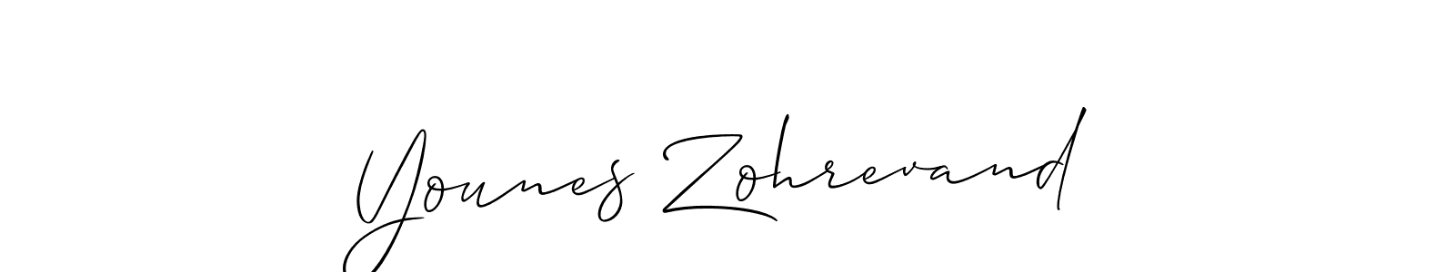 How to make Younes Zohrevand signature? Allison_Script is a professional autograph style. Create handwritten signature for Younes Zohrevand name. Younes Zohrevand signature style 2 images and pictures png