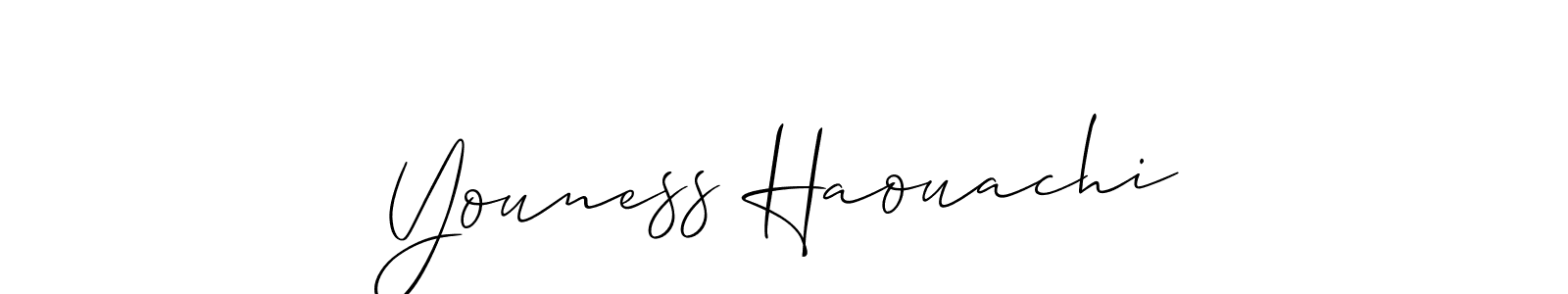 How to make Youness Haouachi name signature. Use Allison_Script style for creating short signs online. This is the latest handwritten sign. Youness Haouachi signature style 2 images and pictures png