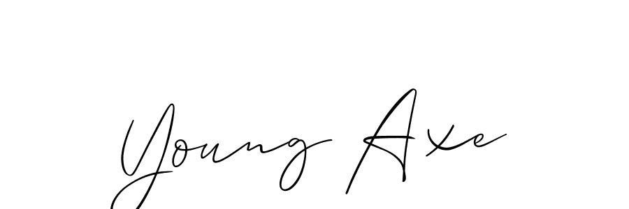 The best way (Allison_Script) to make a short signature is to pick only two or three words in your name. The name Young Axe include a total of six letters. For converting this name. Young Axe signature style 2 images and pictures png