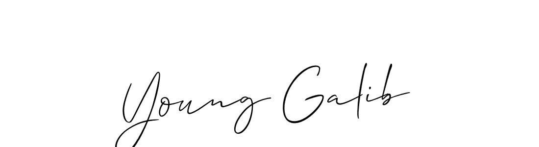 Use a signature maker to create a handwritten signature online. With this signature software, you can design (Allison_Script) your own signature for name Young Galib. Young Galib signature style 2 images and pictures png