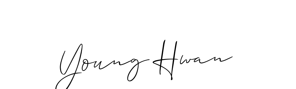 Use a signature maker to create a handwritten signature online. With this signature software, you can design (Allison_Script) your own signature for name Young Hwan. Young Hwan signature style 2 images and pictures png