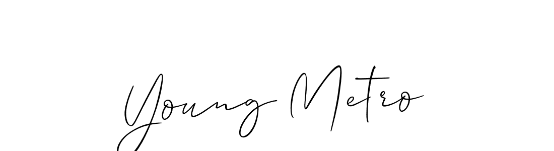 Create a beautiful signature design for name Young Metro. With this signature (Allison_Script) fonts, you can make a handwritten signature for free. Young Metro signature style 2 images and pictures png