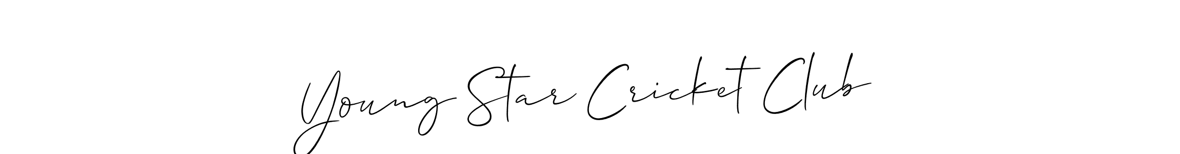 Young Star Cricket Club stylish signature style. Best Handwritten Sign (Allison_Script) for my name. Handwritten Signature Collection Ideas for my name Young Star Cricket Club. Young Star Cricket Club signature style 2 images and pictures png