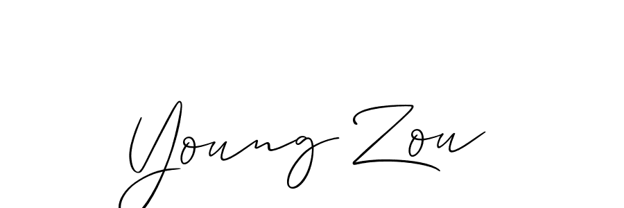 Similarly Allison_Script is the best handwritten signature design. Signature creator online .You can use it as an online autograph creator for name Young Zou. Young Zou signature style 2 images and pictures png