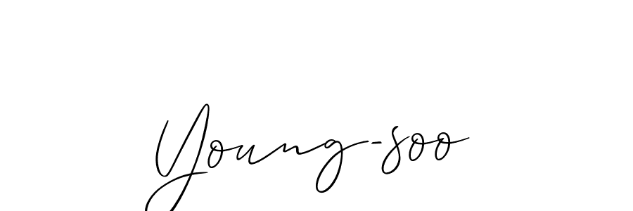 The best way (Allison_Script) to make a short signature is to pick only two or three words in your name. The name Young-soo include a total of six letters. For converting this name. Young-soo signature style 2 images and pictures png