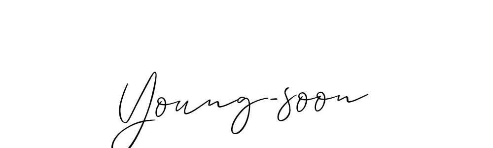 if you are searching for the best signature style for your name Young-soon. so please give up your signature search. here we have designed multiple signature styles  using Allison_Script. Young-soon signature style 2 images and pictures png