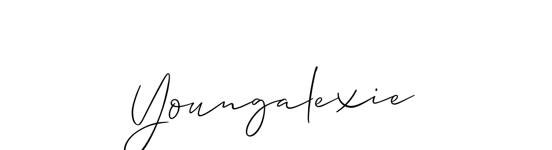 You should practise on your own different ways (Allison_Script) to write your name (Youngalexie) in signature. don't let someone else do it for you. Youngalexie signature style 2 images and pictures png