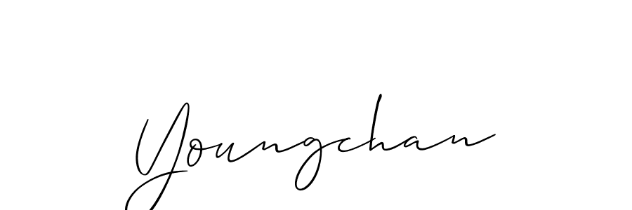 It looks lik you need a new signature style for name Youngchan. Design unique handwritten (Allison_Script) signature with our free signature maker in just a few clicks. Youngchan signature style 2 images and pictures png