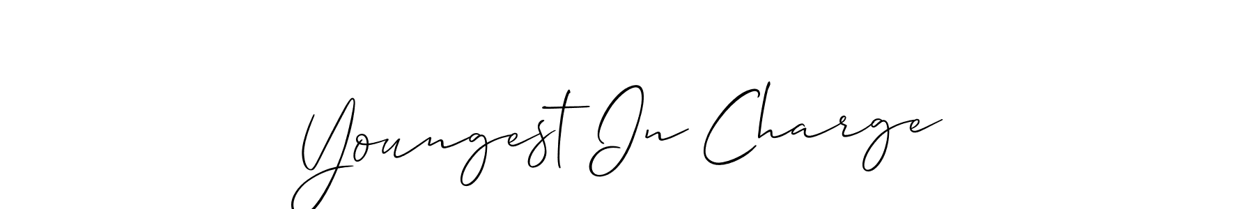 Also You can easily find your signature by using the search form. We will create Youngest In Charge name handwritten signature images for you free of cost using Allison_Script sign style. Youngest In Charge signature style 2 images and pictures png