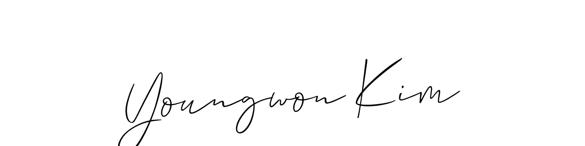 Design your own signature with our free online signature maker. With this signature software, you can create a handwritten (Allison_Script) signature for name Youngwon Kim. Youngwon Kim signature style 2 images and pictures png