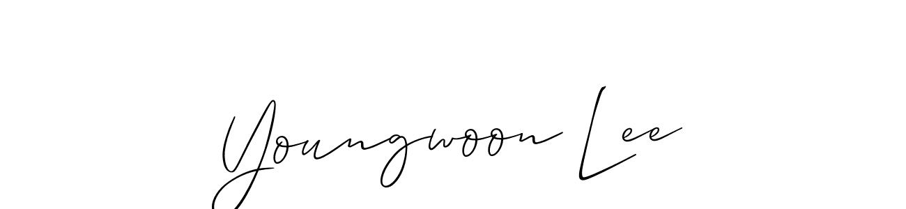 Make a beautiful signature design for name Youngwoon Lee. With this signature (Allison_Script) style, you can create a handwritten signature for free. Youngwoon Lee signature style 2 images and pictures png