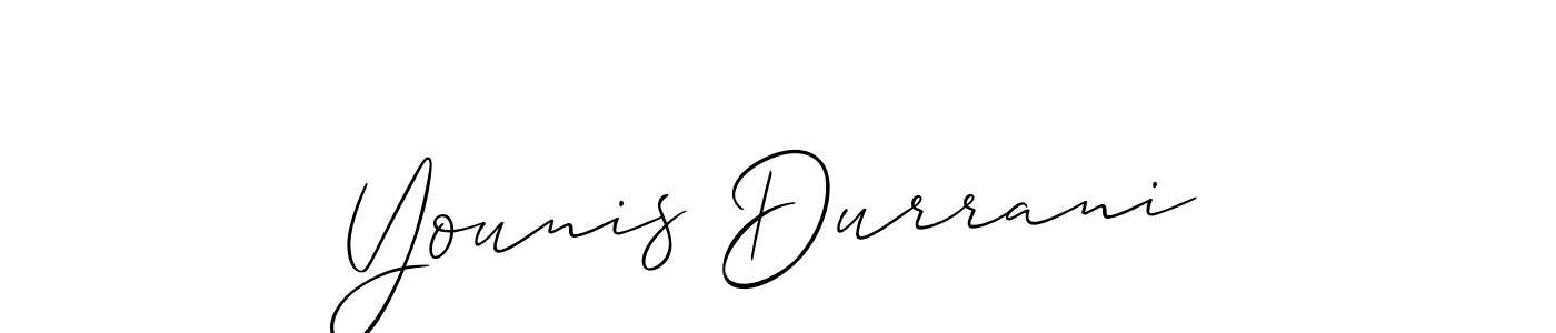 Make a short Younis Durrani signature style. Manage your documents anywhere anytime using Allison_Script. Create and add eSignatures, submit forms, share and send files easily. Younis Durrani signature style 2 images and pictures png