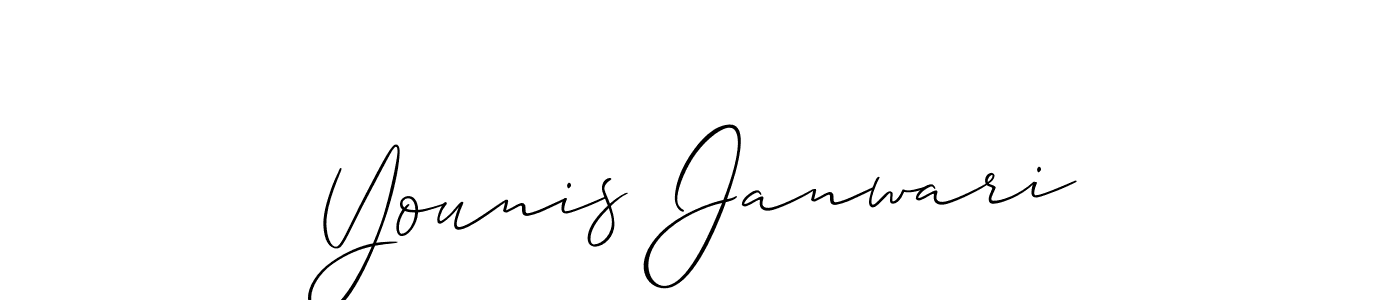 How to make Younis Janwari name signature. Use Allison_Script style for creating short signs online. This is the latest handwritten sign. Younis Janwari signature style 2 images and pictures png