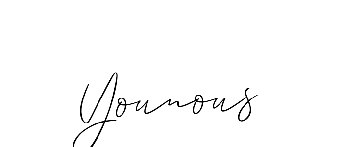 Make a beautiful signature design for name Younous. With this signature (Allison_Script) style, you can create a handwritten signature for free. Younous signature style 2 images and pictures png