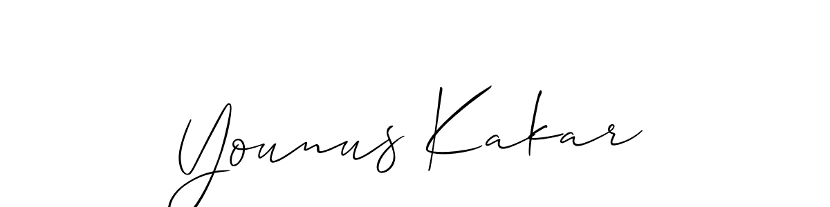 if you are searching for the best signature style for your name Younus Kakar. so please give up your signature search. here we have designed multiple signature styles  using Allison_Script. Younus Kakar signature style 2 images and pictures png
