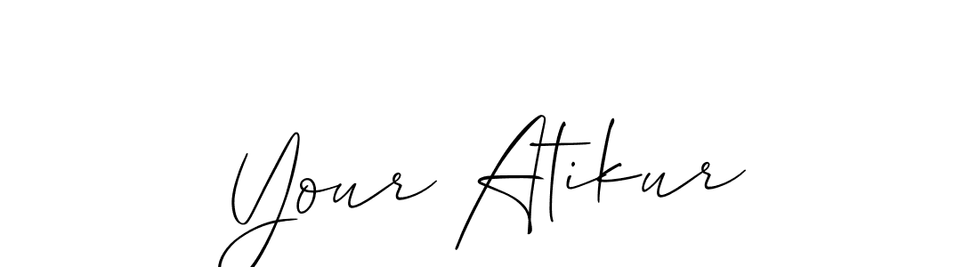 Similarly Allison_Script is the best handwritten signature design. Signature creator online .You can use it as an online autograph creator for name Your Atikur. Your Atikur signature style 2 images and pictures png