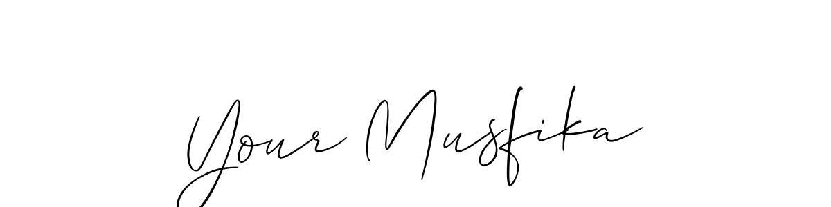 How to make Your Musfika name signature. Use Allison_Script style for creating short signs online. This is the latest handwritten sign. Your Musfika signature style 2 images and pictures png