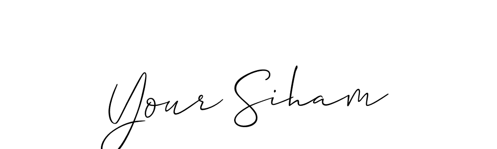 Make a short Your Siham signature style. Manage your documents anywhere anytime using Allison_Script. Create and add eSignatures, submit forms, share and send files easily. Your Siham signature style 2 images and pictures png