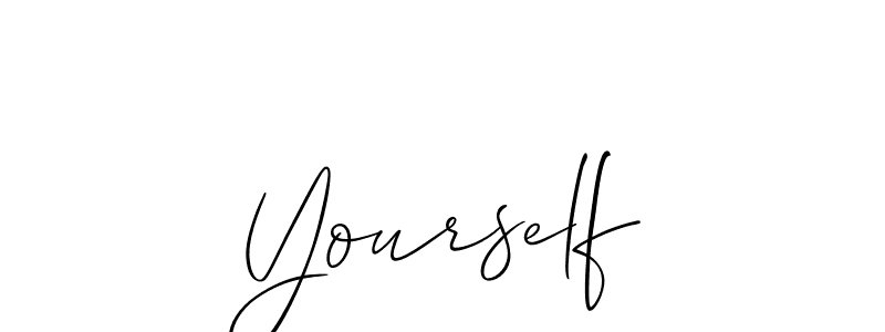 Create a beautiful signature design for name Yourself. With this signature (Allison_Script) fonts, you can make a handwritten signature for free. Yourself signature style 2 images and pictures png