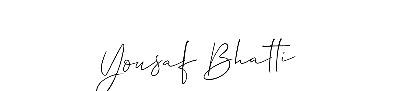 Also we have Yousaf Bhatti name is the best signature style. Create professional handwritten signature collection using Allison_Script autograph style. Yousaf Bhatti signature style 2 images and pictures png