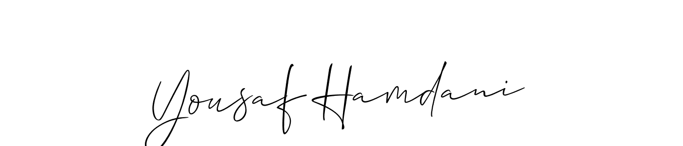 It looks lik you need a new signature style for name Yousaf Hamdani. Design unique handwritten (Allison_Script) signature with our free signature maker in just a few clicks. Yousaf Hamdani signature style 2 images and pictures png