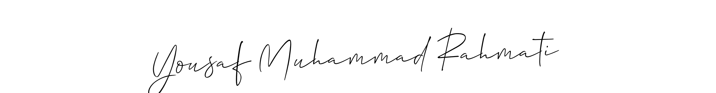 Create a beautiful signature design for name Yousaf Muhammad Rahmati. With this signature (Allison_Script) fonts, you can make a handwritten signature for free. Yousaf Muhammad Rahmati signature style 2 images and pictures png