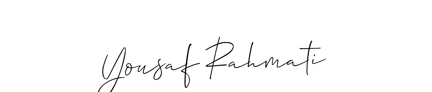Also we have Yousaf Rahmati name is the best signature style. Create professional handwritten signature collection using Allison_Script autograph style. Yousaf Rahmati signature style 2 images and pictures png