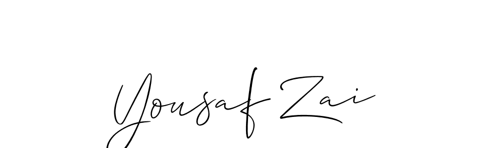 Design your own signature with our free online signature maker. With this signature software, you can create a handwritten (Allison_Script) signature for name Yousaf Zai. Yousaf Zai signature style 2 images and pictures png