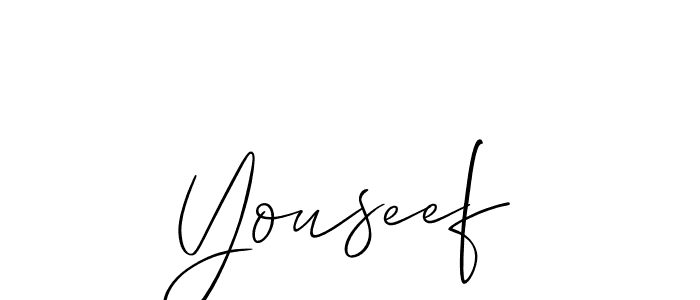 The best way (Allison_Script) to make a short signature is to pick only two or three words in your name. The name Youseef include a total of six letters. For converting this name. Youseef signature style 2 images and pictures png