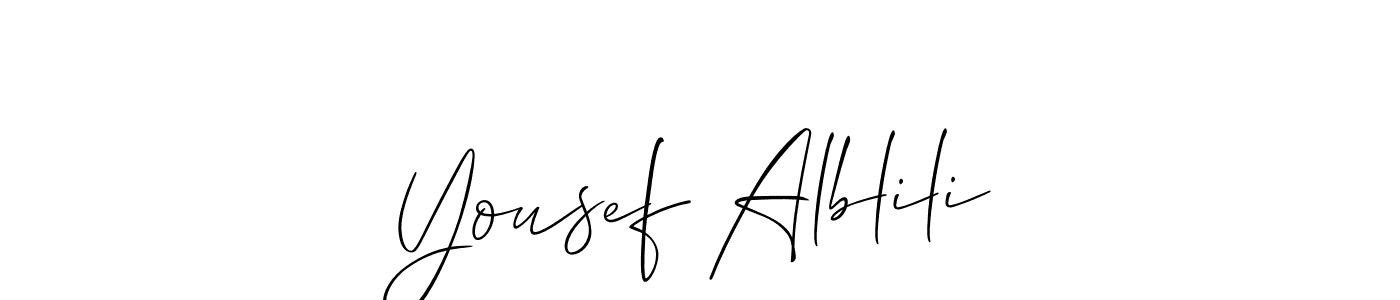 How to make Yousef Alblili name signature. Use Allison_Script style for creating short signs online. This is the latest handwritten sign. Yousef Alblili signature style 2 images and pictures png
