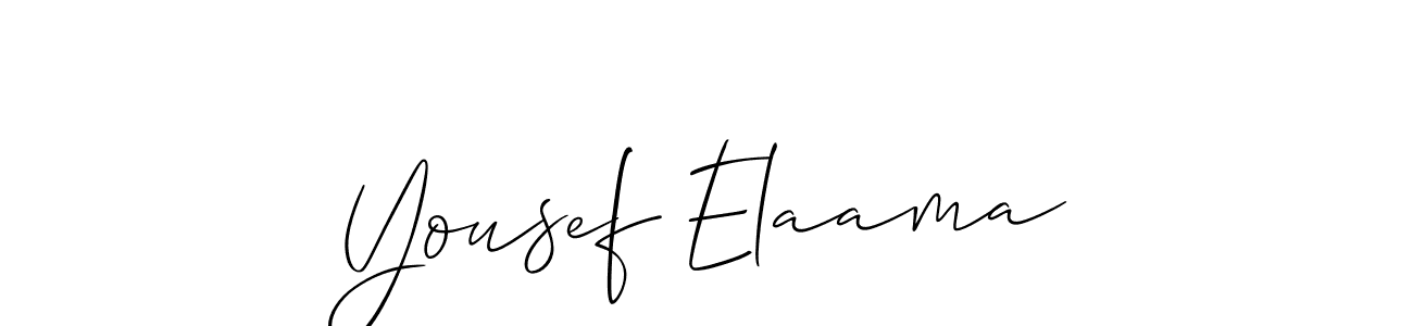 Use a signature maker to create a handwritten signature online. With this signature software, you can design (Allison_Script) your own signature for name Yousef Elaama. Yousef Elaama signature style 2 images and pictures png