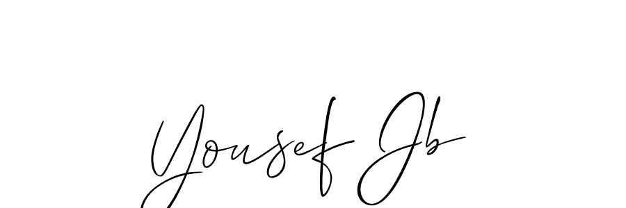 How to make Yousef Jb name signature. Use Allison_Script style for creating short signs online. This is the latest handwritten sign. Yousef Jb signature style 2 images and pictures png